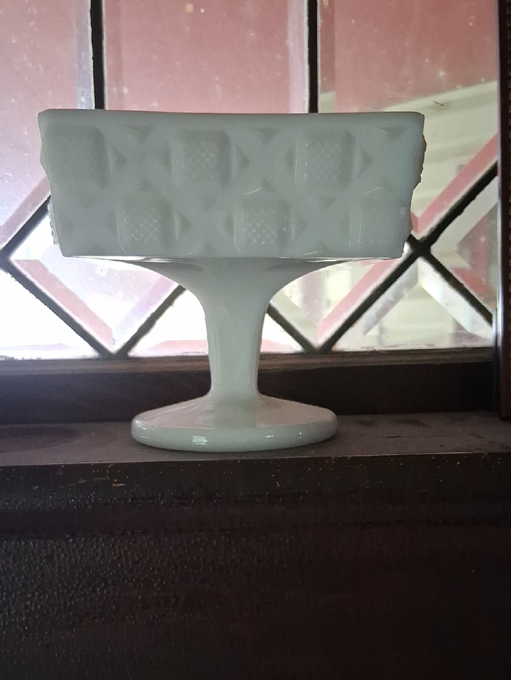 White Milk Glass Pedestal Compote